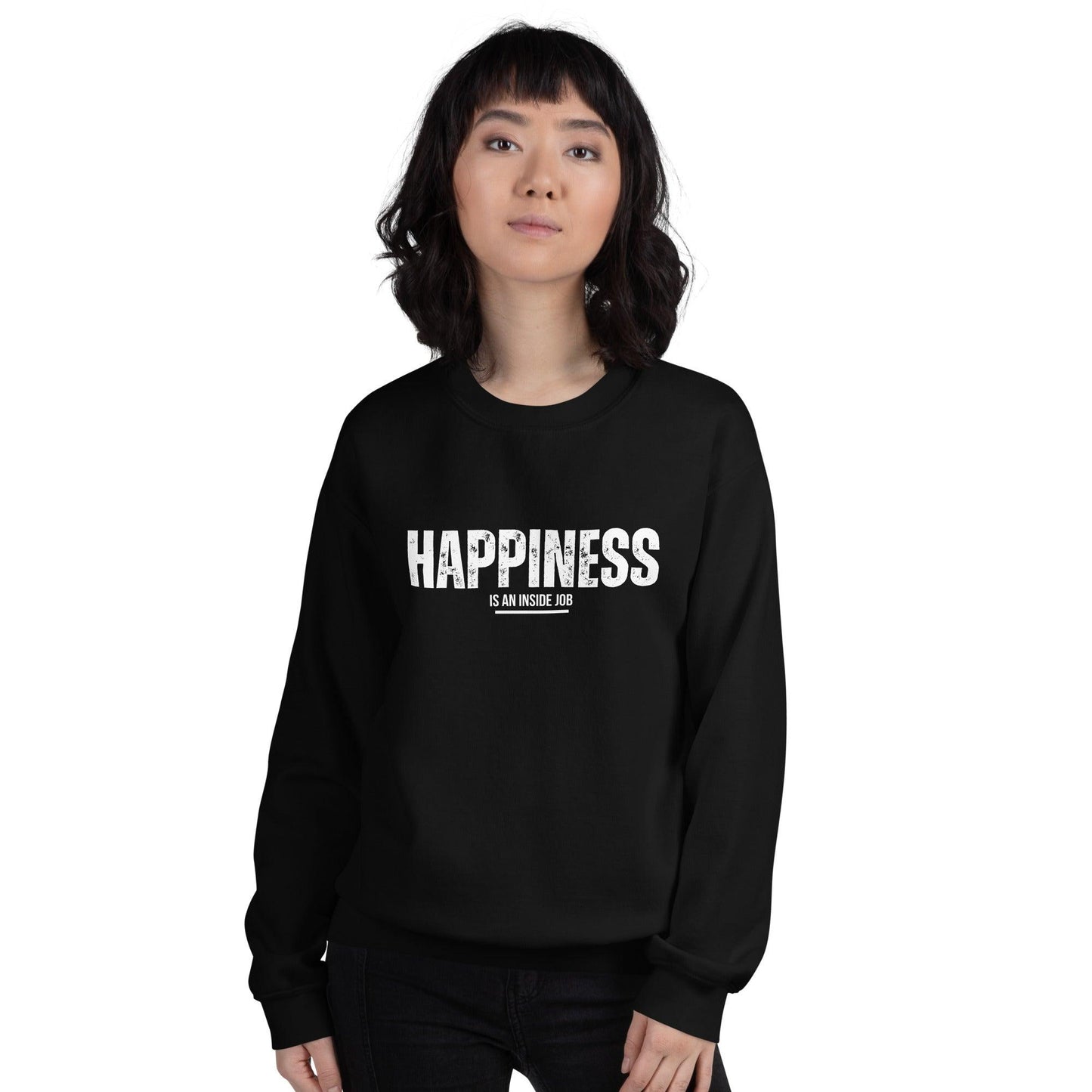 Essential Crew Neck Sweatshirt - Happiness is an inside job