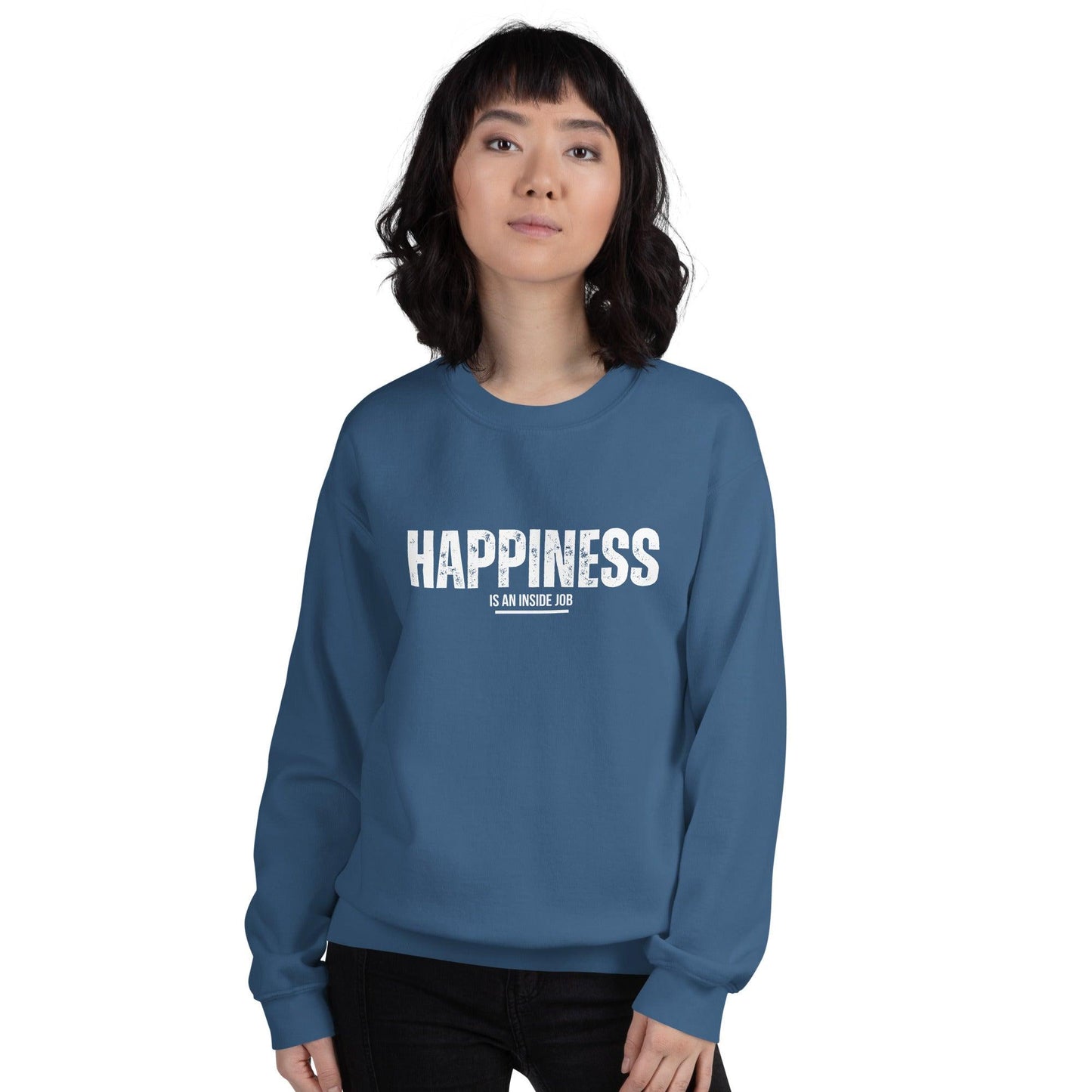 Essential Crew Neck Sweatshirt - Happiness is an inside job
