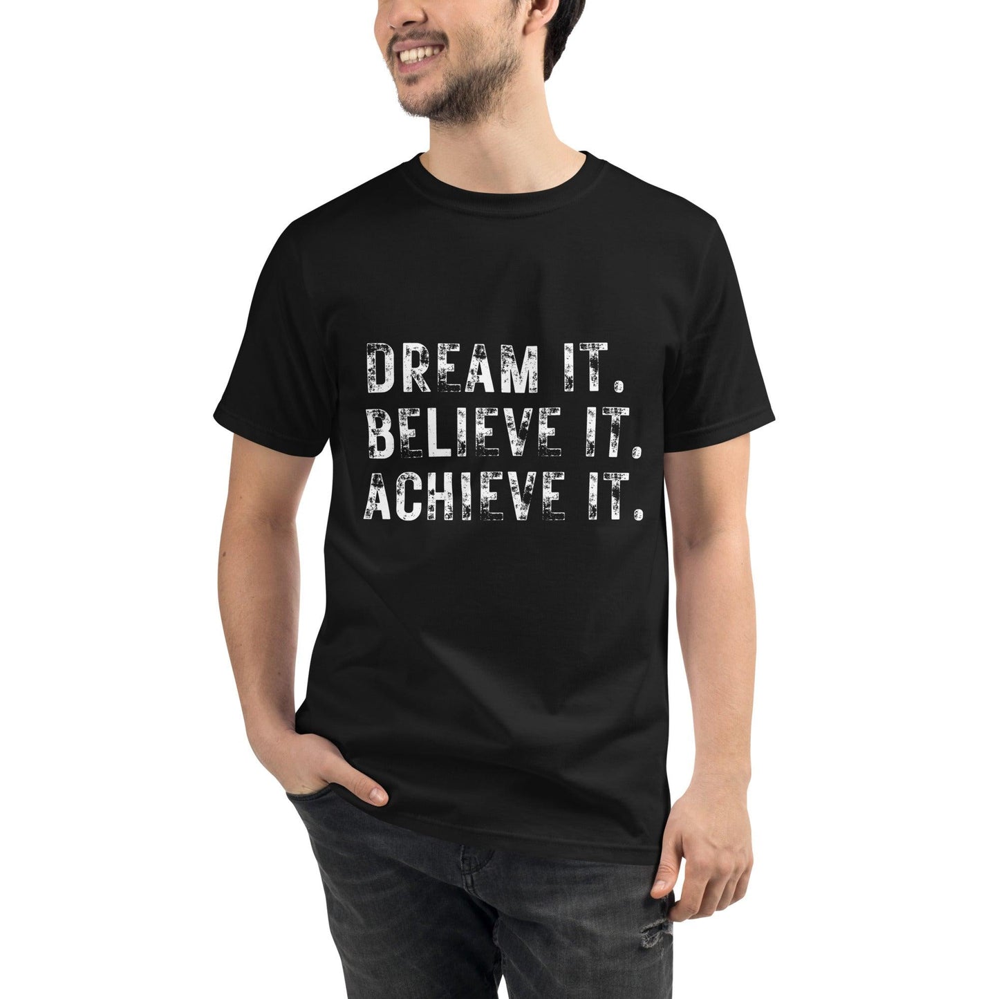 Eco-Friendly Crew Neck T-Shirt - Dream it. Believe it. Achieve it.