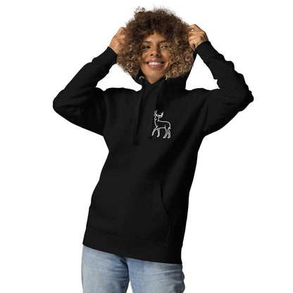 Premium Crew Neck Hoodie - minimal deer