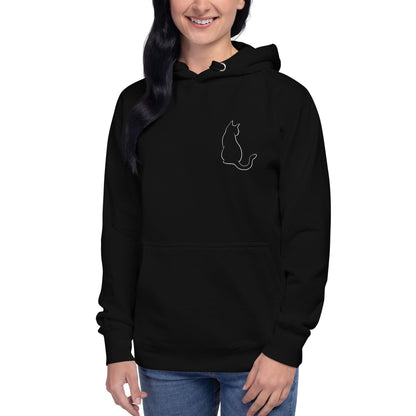 Premium Crew Neck Hoodie - minimal cat