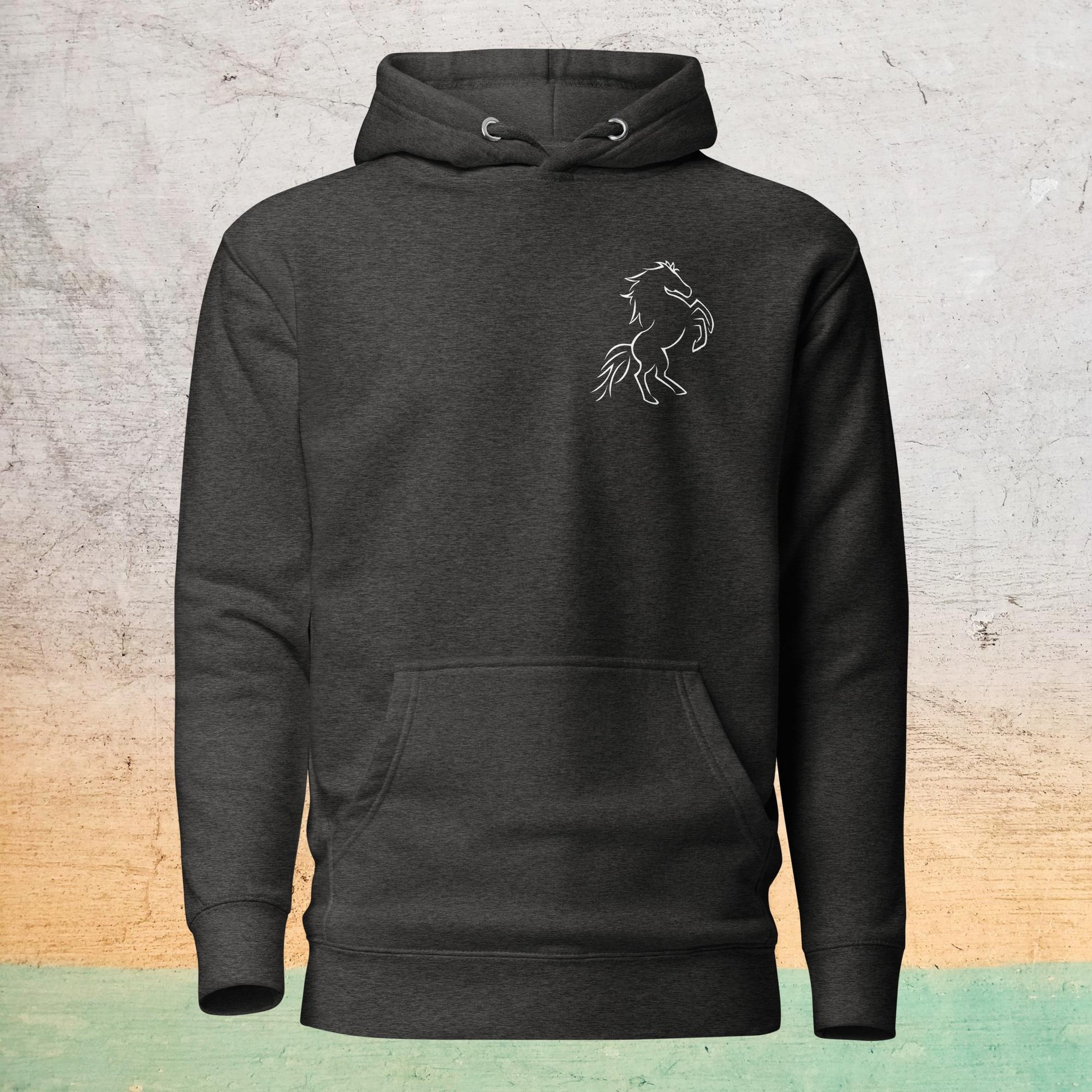 Premium Crew Neck Hoodie - minimal horse |  | Bee Prints