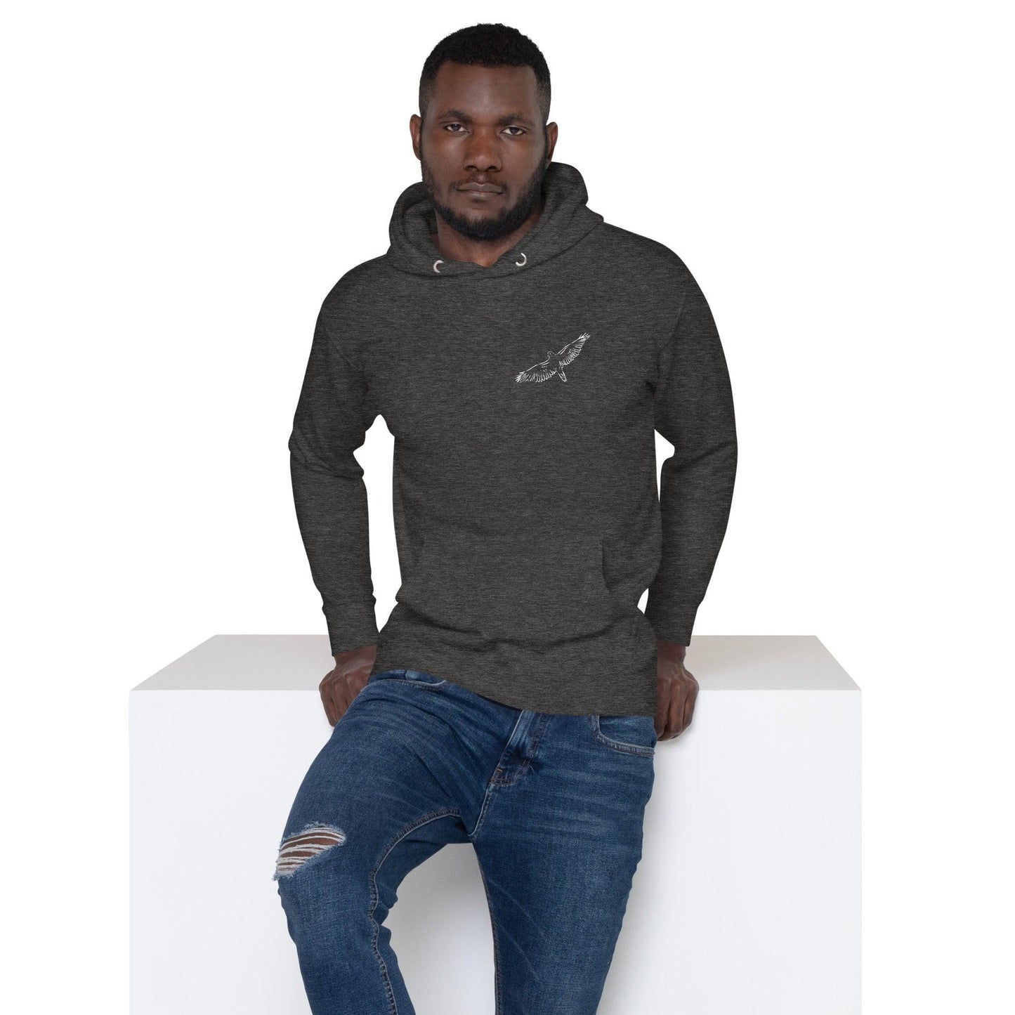 Premium Crew Neck Hoodie - minimal falcon