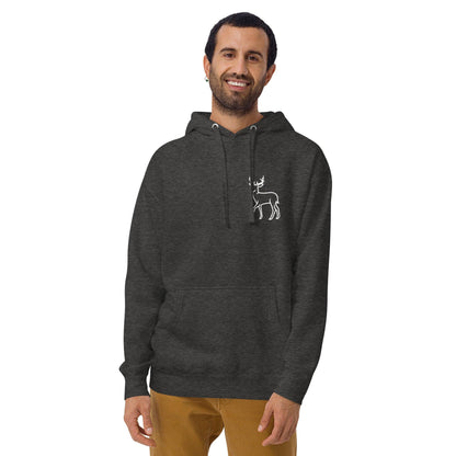 Premium Crew Neck Hoodie - minimal deer