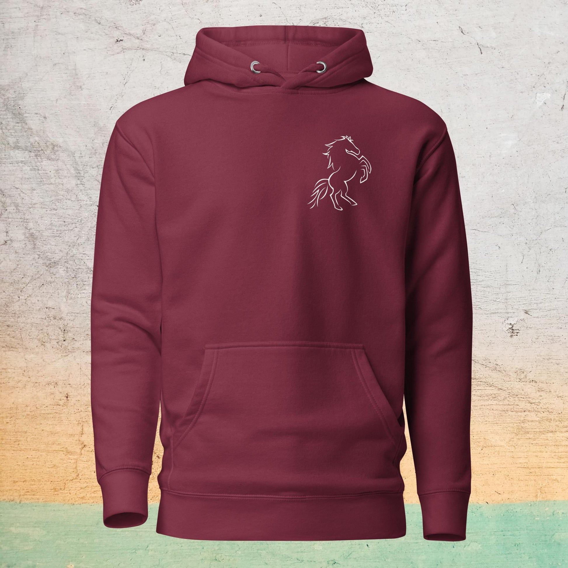 Premium Crew Neck Hoodie - minimal horse |  | Bee Prints