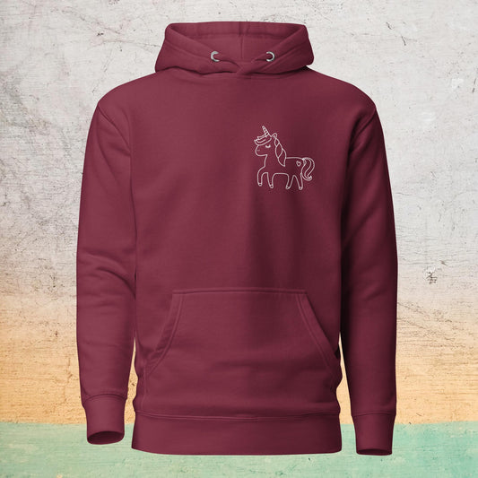 Premium Crew Neck Hoodie - minimal unicorn