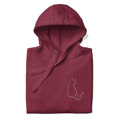 Premium Crew Neck Hoodie - minimal cat