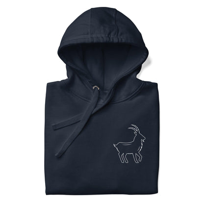 Premium Crew Neck Hoodie - minimal goat