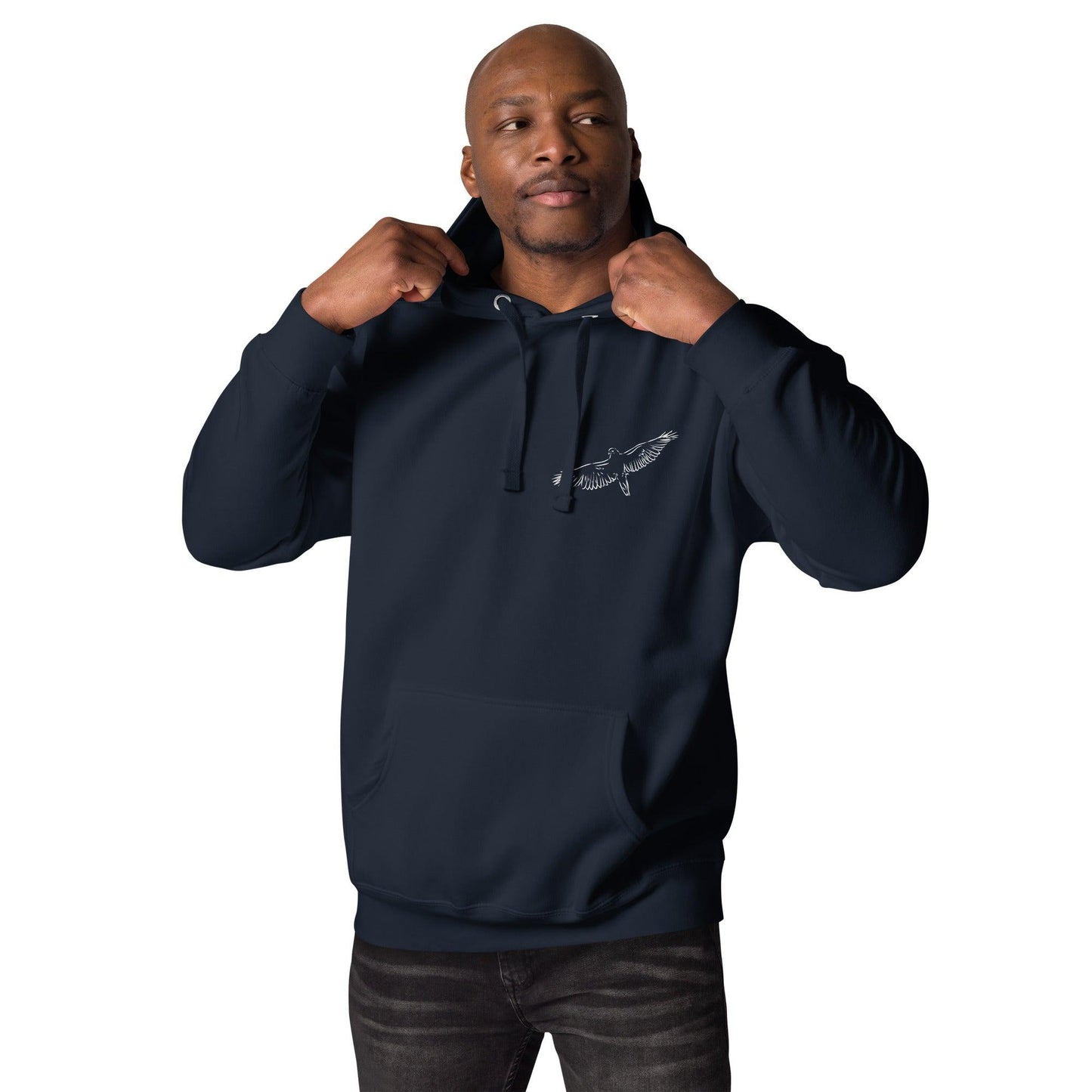 Premium Crew Neck Hoodie - minimal falcon