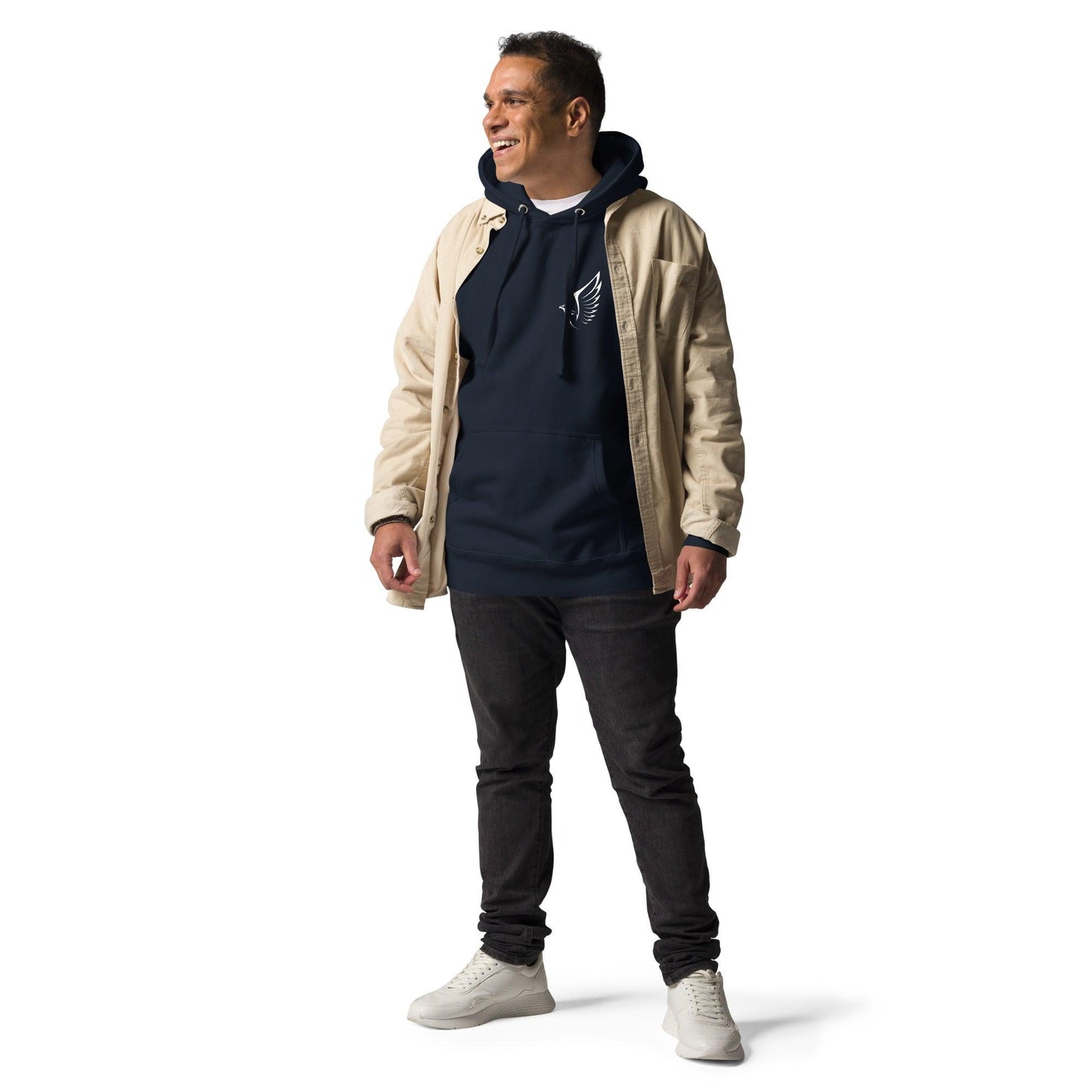 Premium Crew Neck Hoodie - minimal eagle