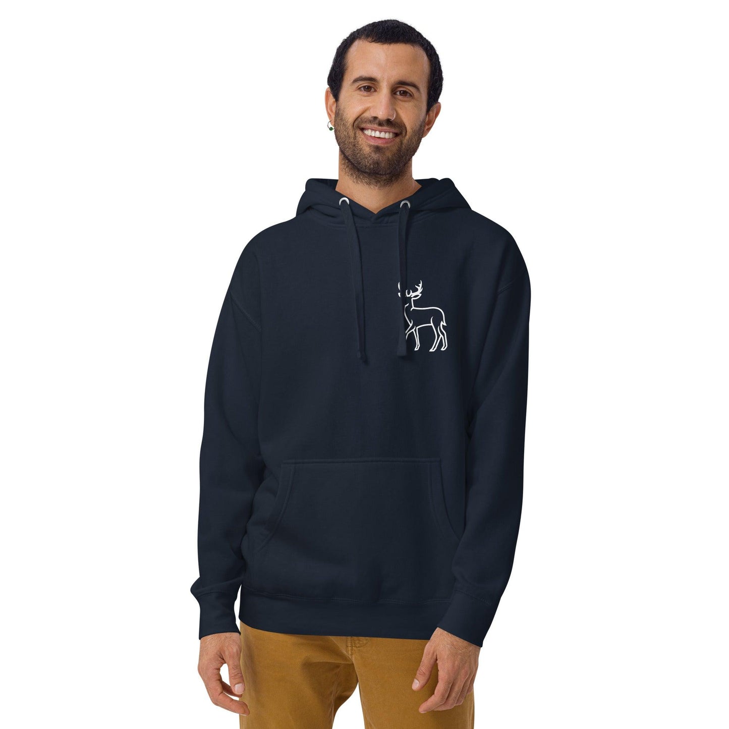 Premium Crew Neck Hoodie - minimal deer