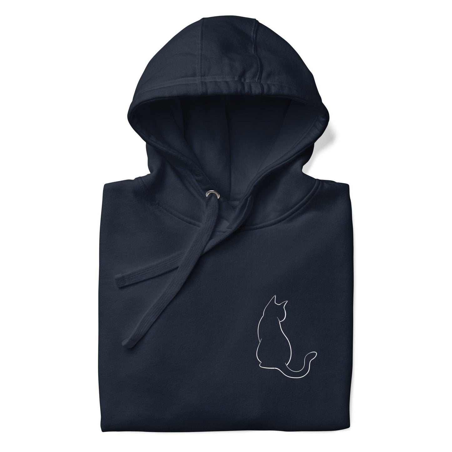 Premium Crew Neck Hoodie - minimal cat