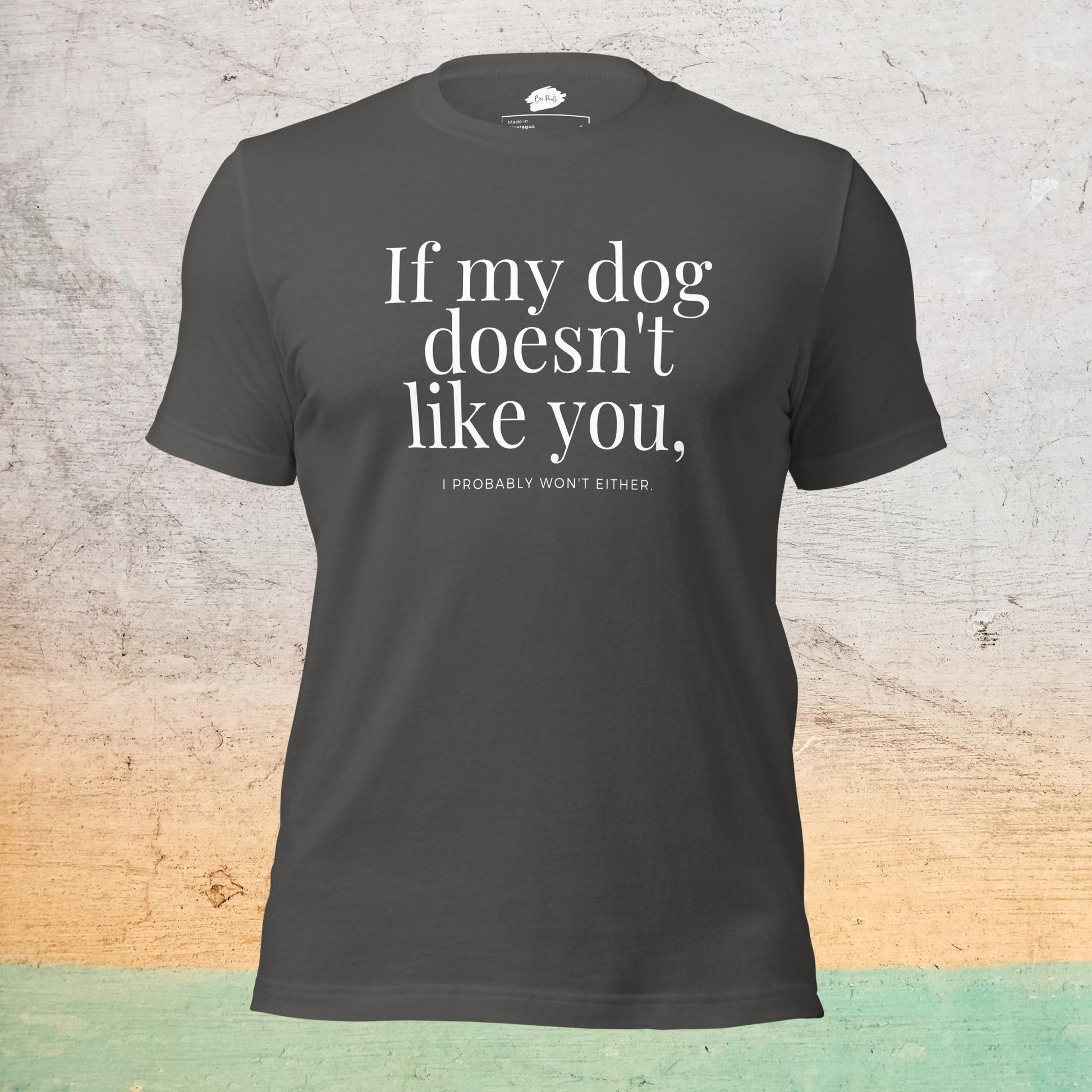 Premium Crew Neck T-Shirt - If my dog doesn't like you (dark) |  | Bee Prints