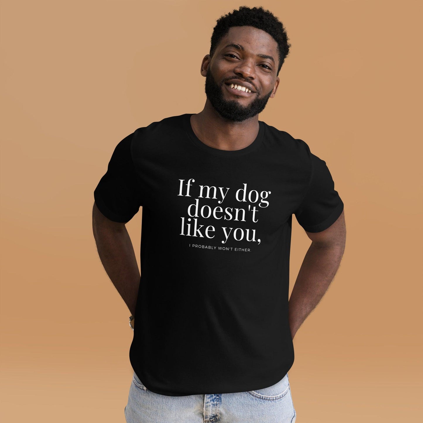 Premium Crew Neck T-Shirt - If my dog doesn't like you (dark)