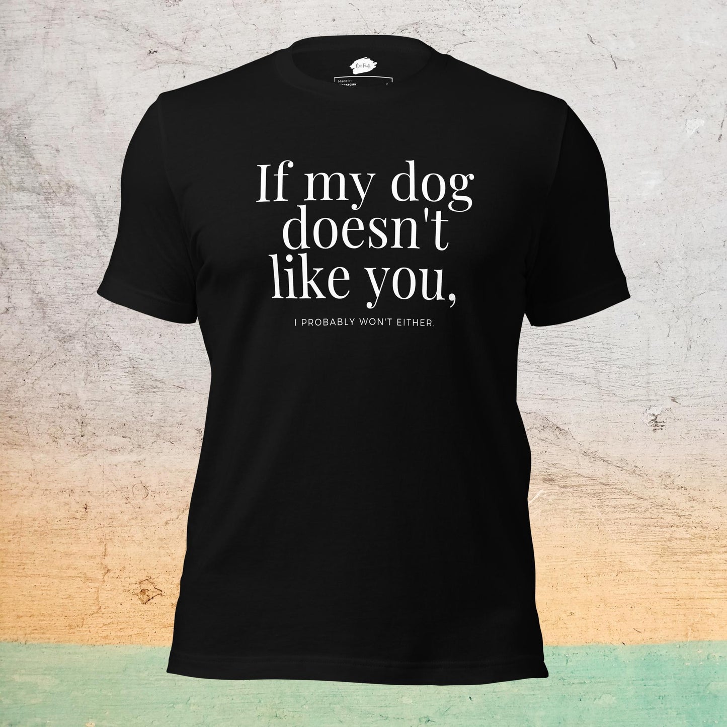 Premium Crew Neck T-Shirt - If my dog doesn't like you (dark)