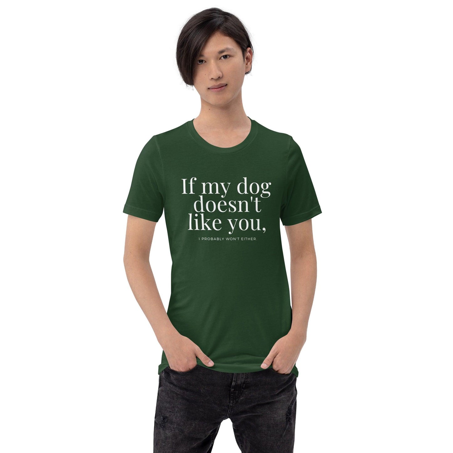 Premium Crew Neck T-Shirt - If my dog doesn't like you (dark)