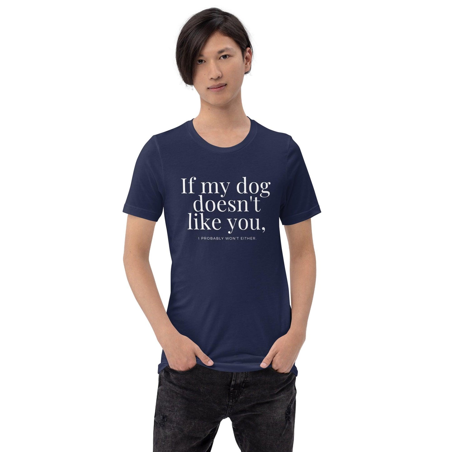 Premium Crew Neck T-Shirt - If my dog doesn't like you (dark)