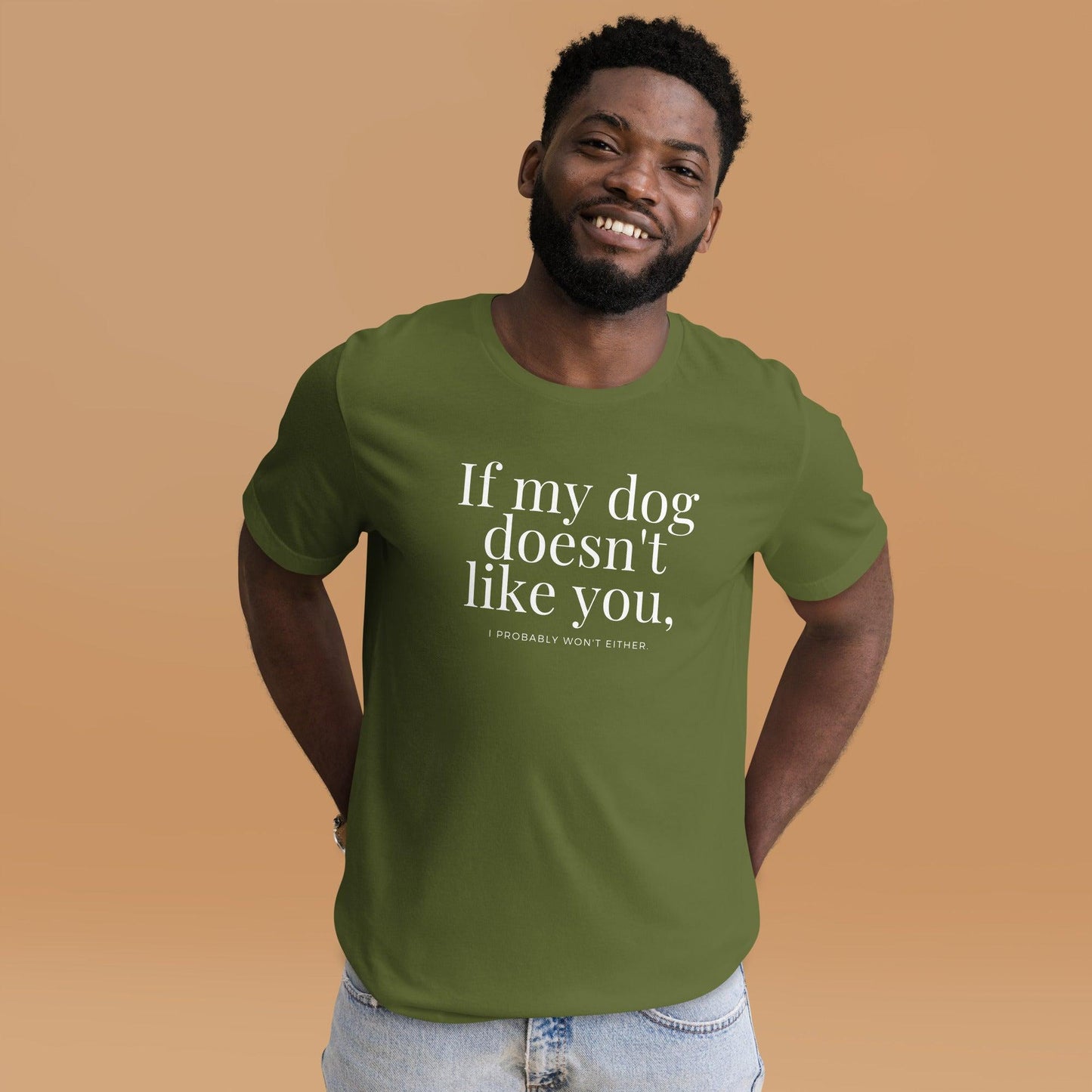 Premium Crew Neck T-Shirt - If my dog doesn't like you (dark)