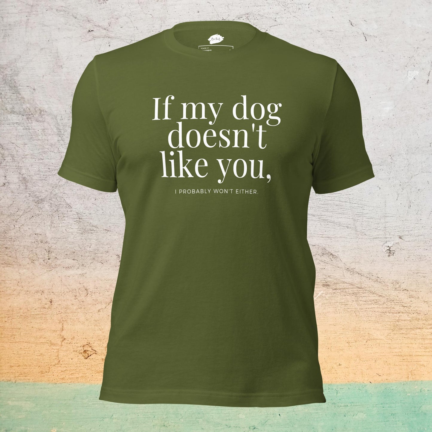 Premium Crew Neck T-Shirt - If my dog doesn't like you (dark)