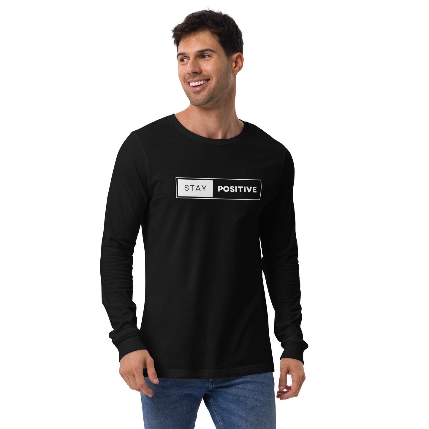 Premium Crew Neck Long Sleeve Tee - Stay Positive