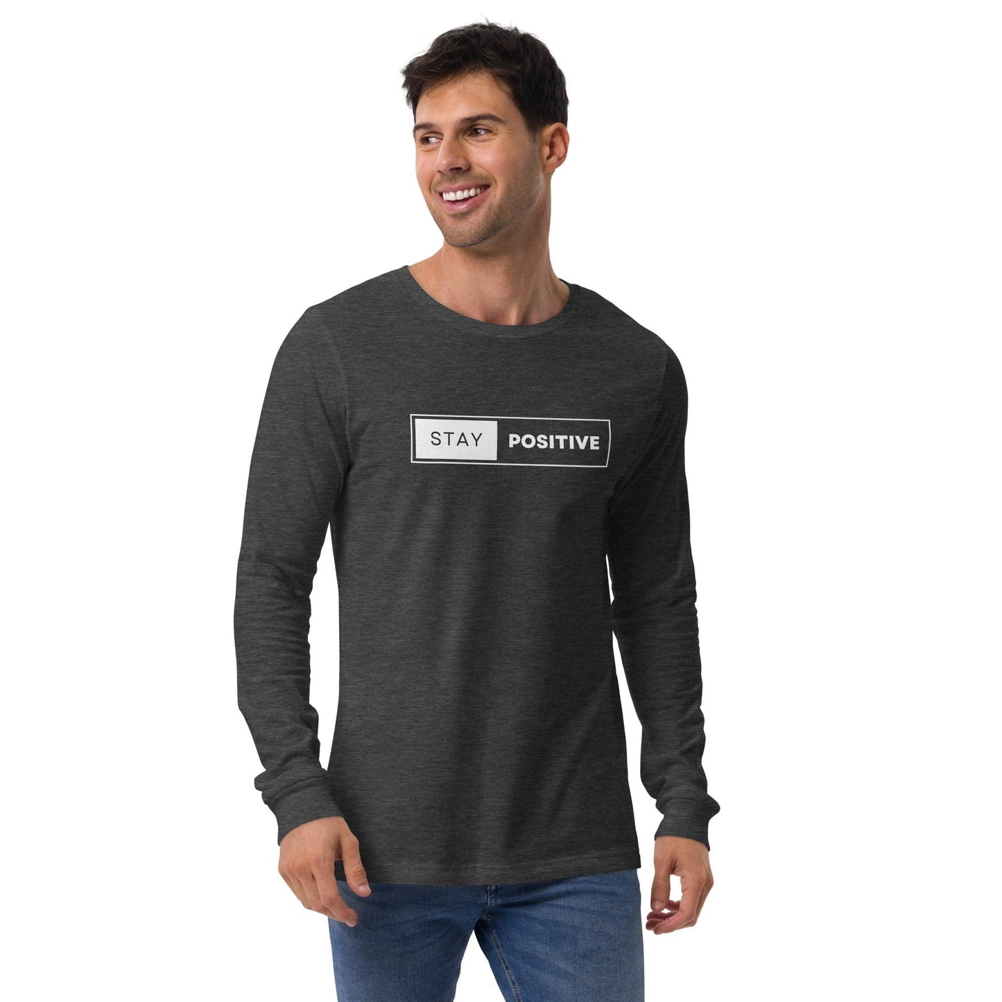 Premium Crew Neck Long Sleeve Tee - Stay Positive