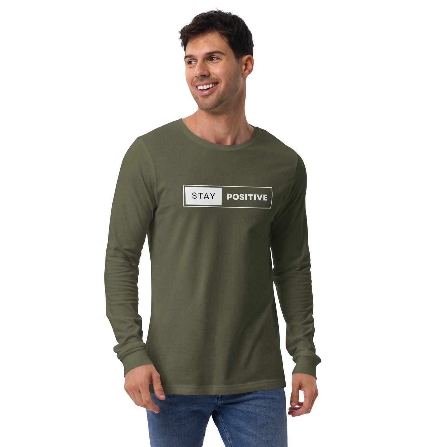 Premium Crew Neck Long Sleeve Tee - Stay Positive