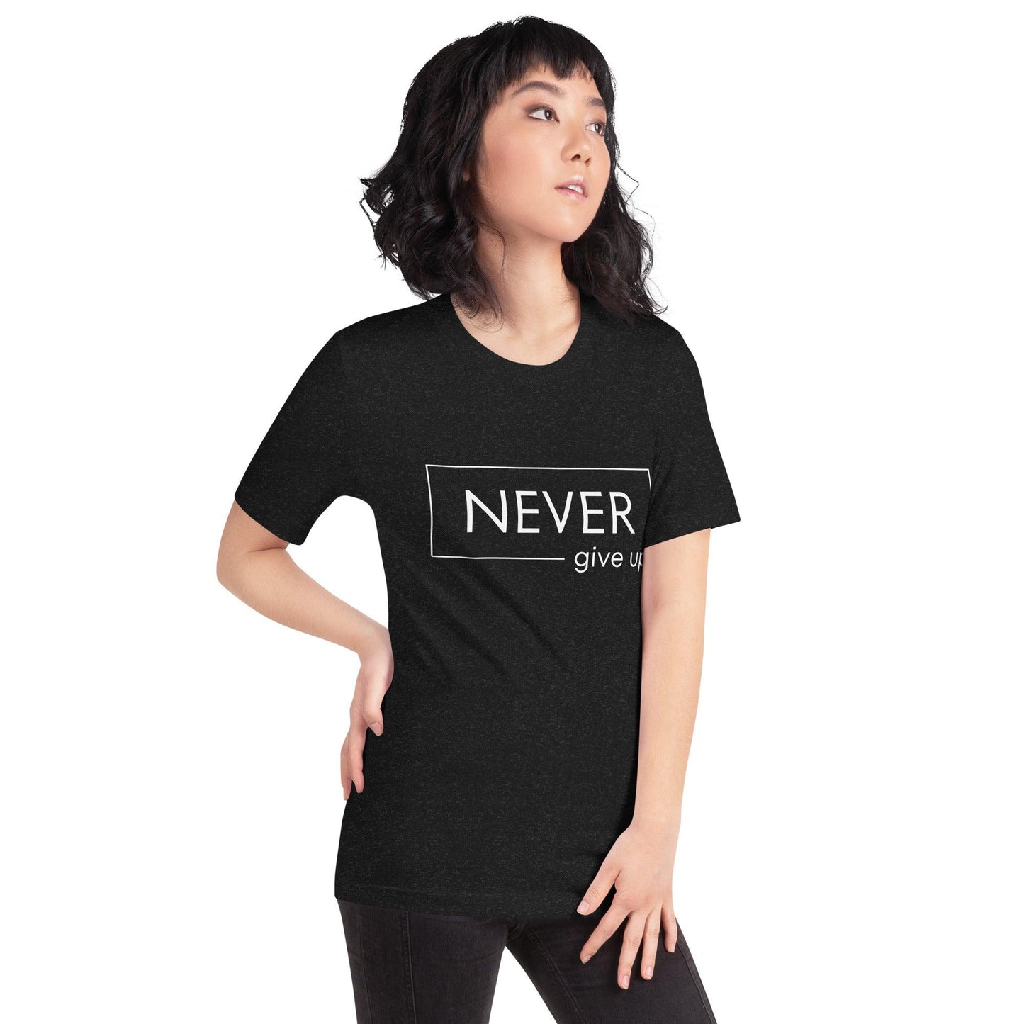 Premium Crew Neck T-shirt - Never Give Up