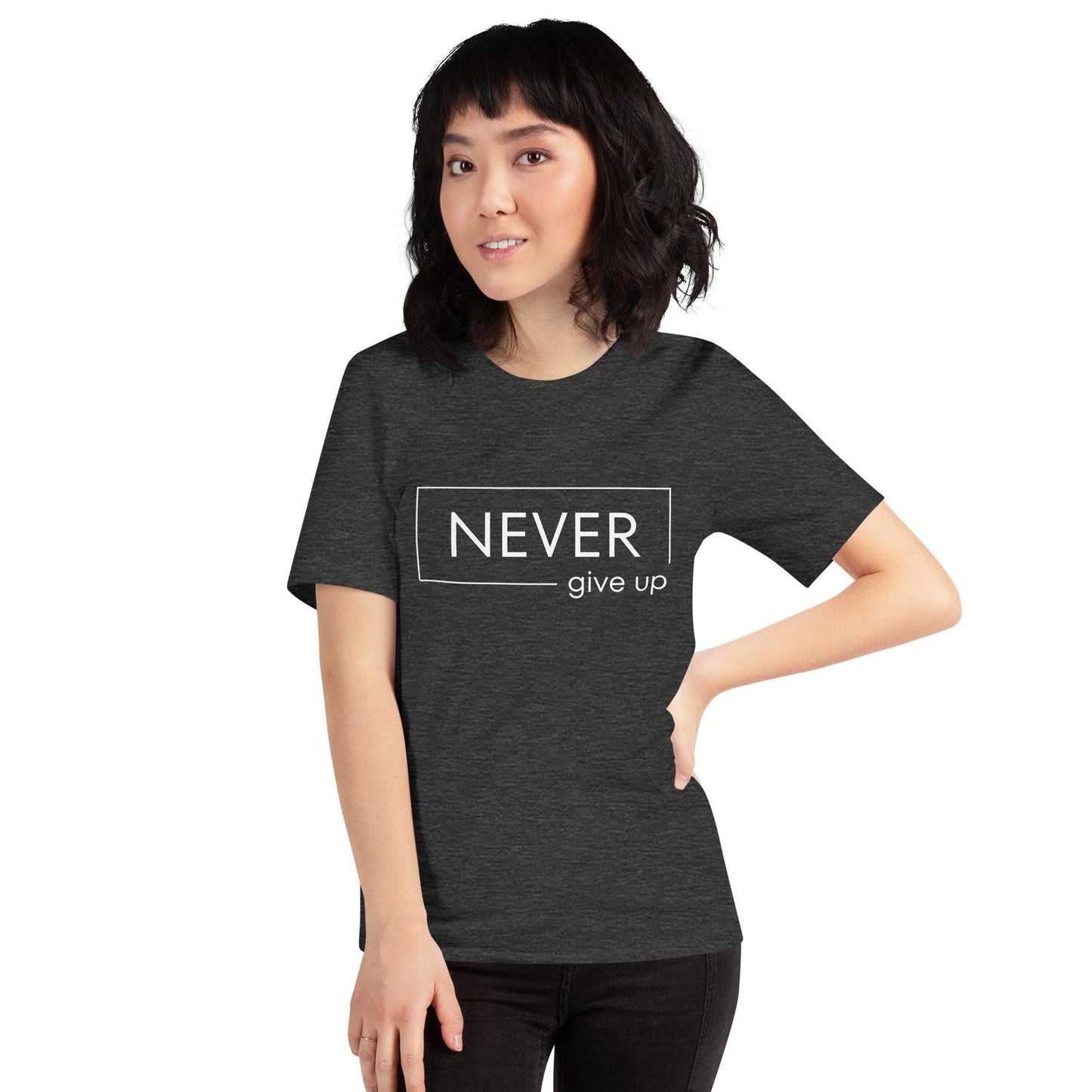 Premium Crew Neck T-shirt - Never Give Up