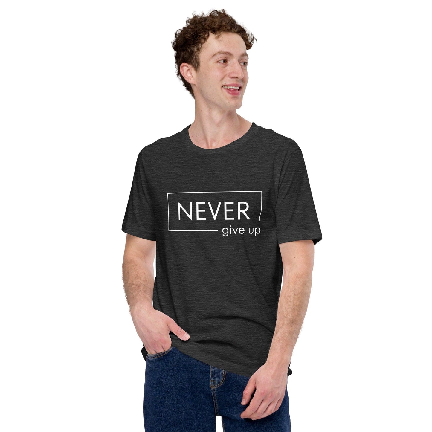 Premium Crew Neck T-shirt - Never Give Up