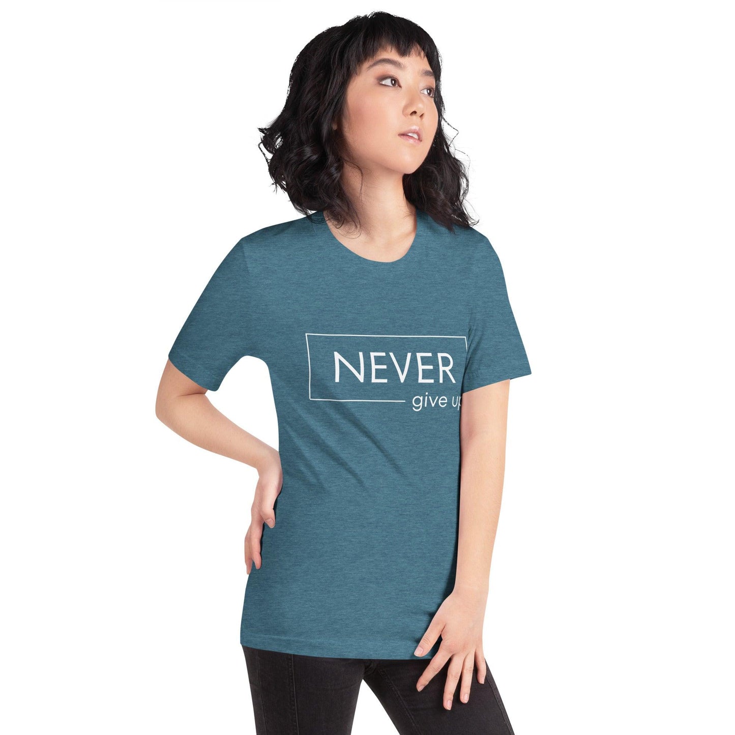 Premium Crew Neck T-shirt - Never Give Up