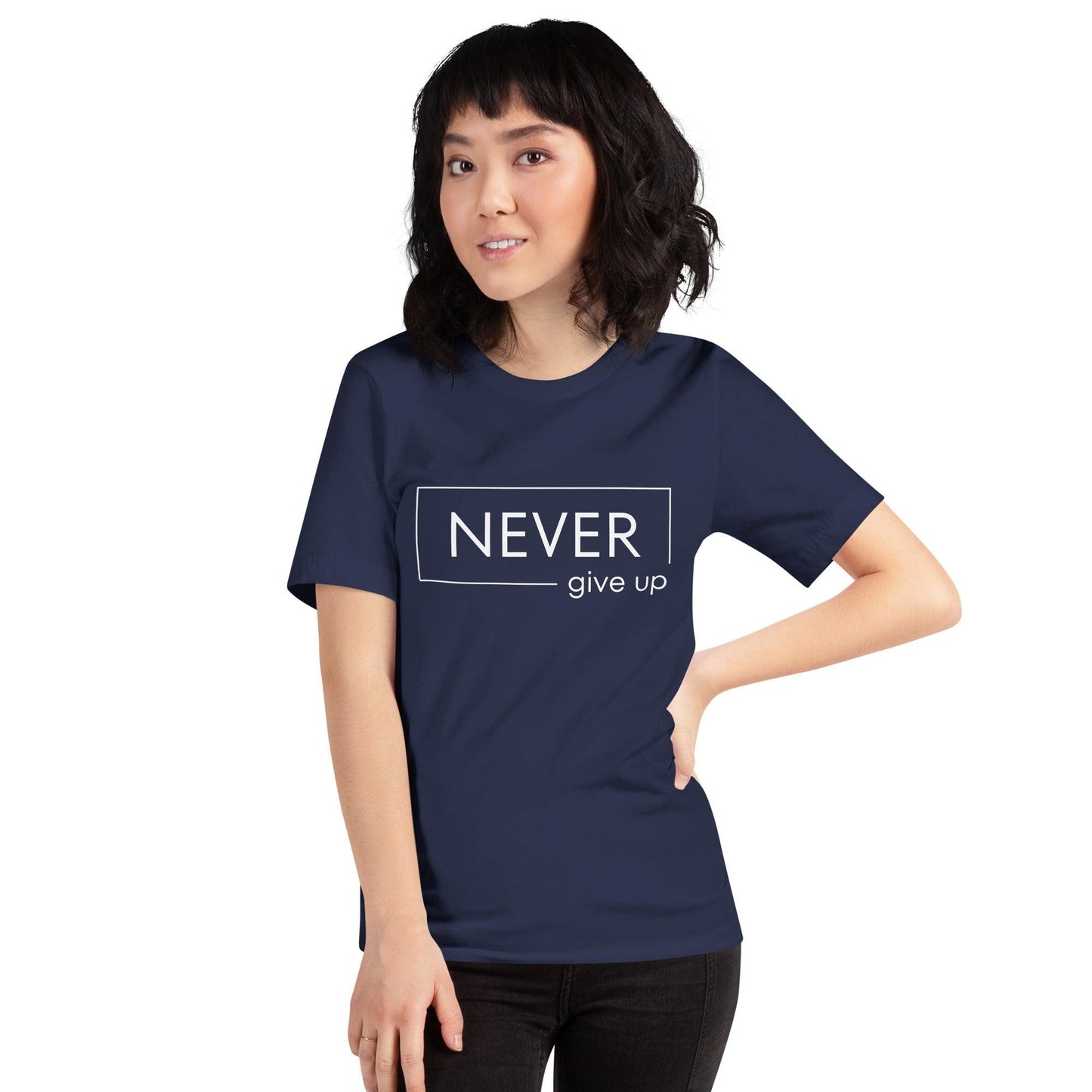 Premium Crew Neck T-shirt - Never Give Up