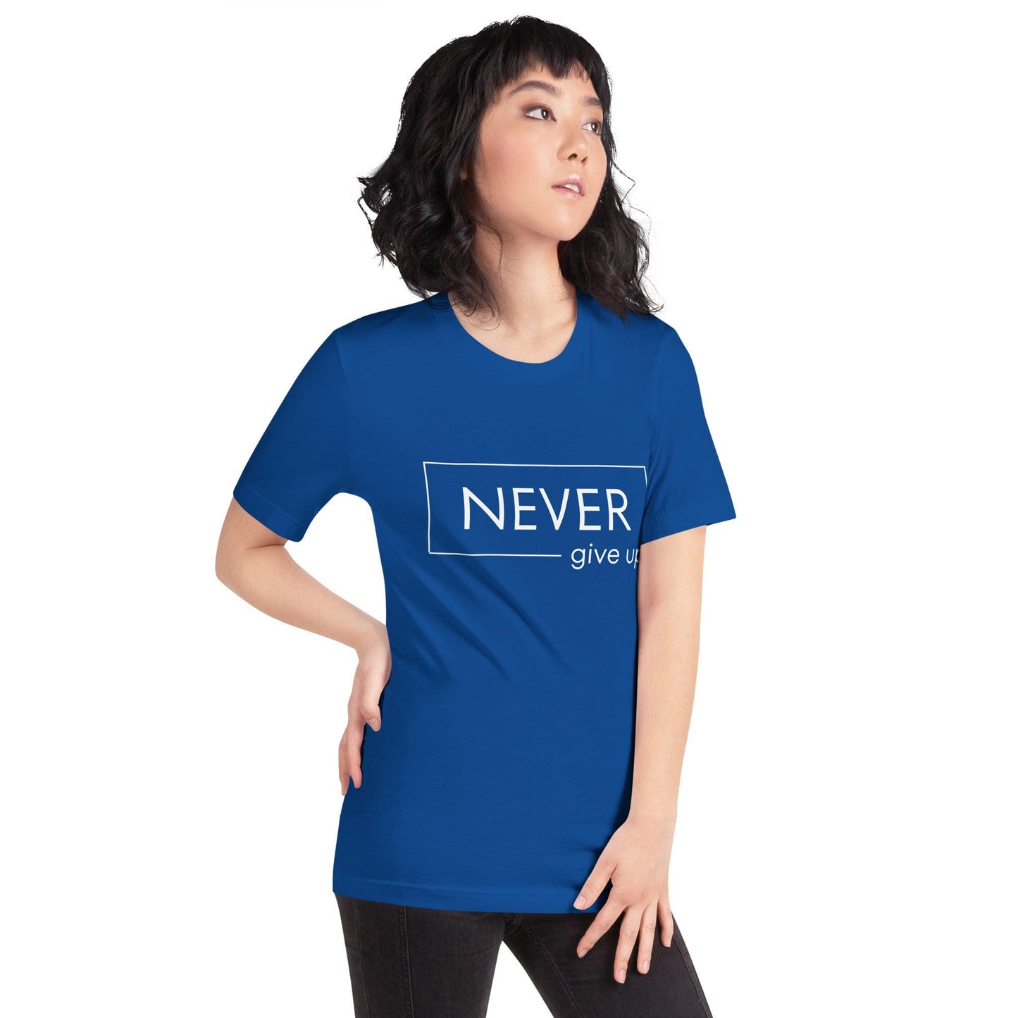 Premium Crew Neck T-shirt - Never Give Up